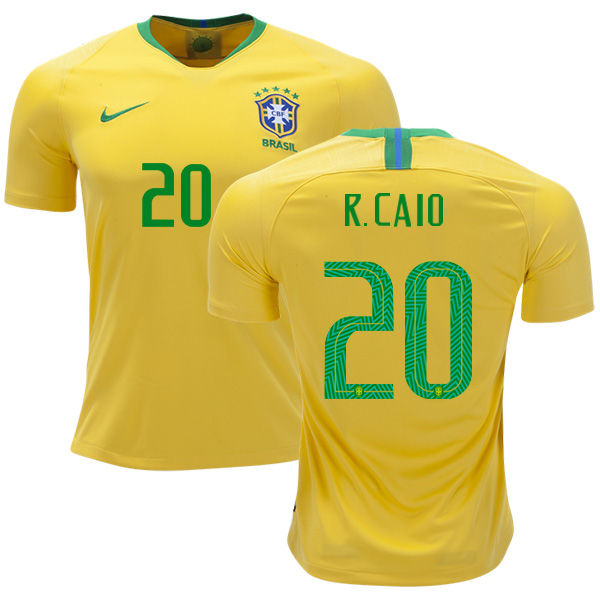 Brazil #20 R.Caio Home Kid Soccer Country Jersey
